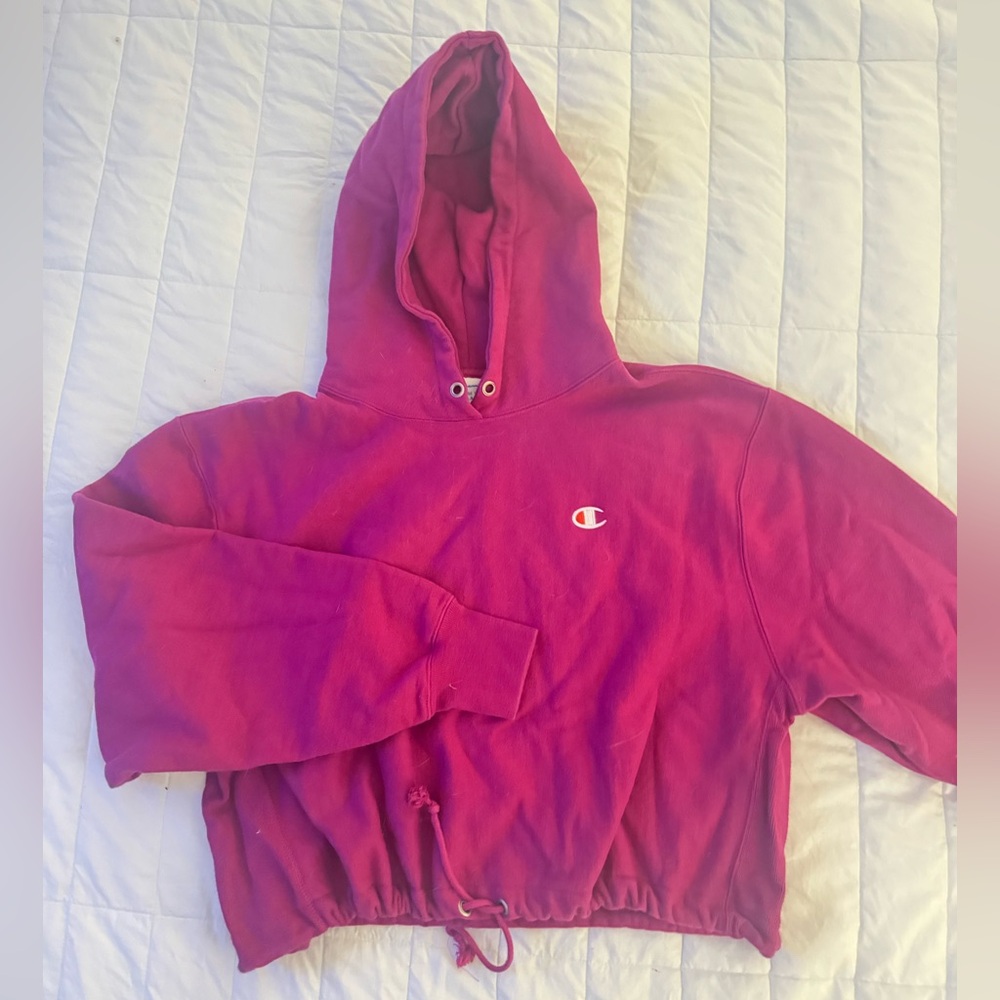 XL Champion Reverse Weave Cinch Bottom Hoodie Women's cropped